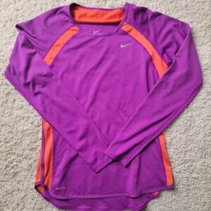 Nike|Women's|Small|Dri-fit|Runners|Long Sleeve|Purple/orange|Shirt|pre-owned|👚